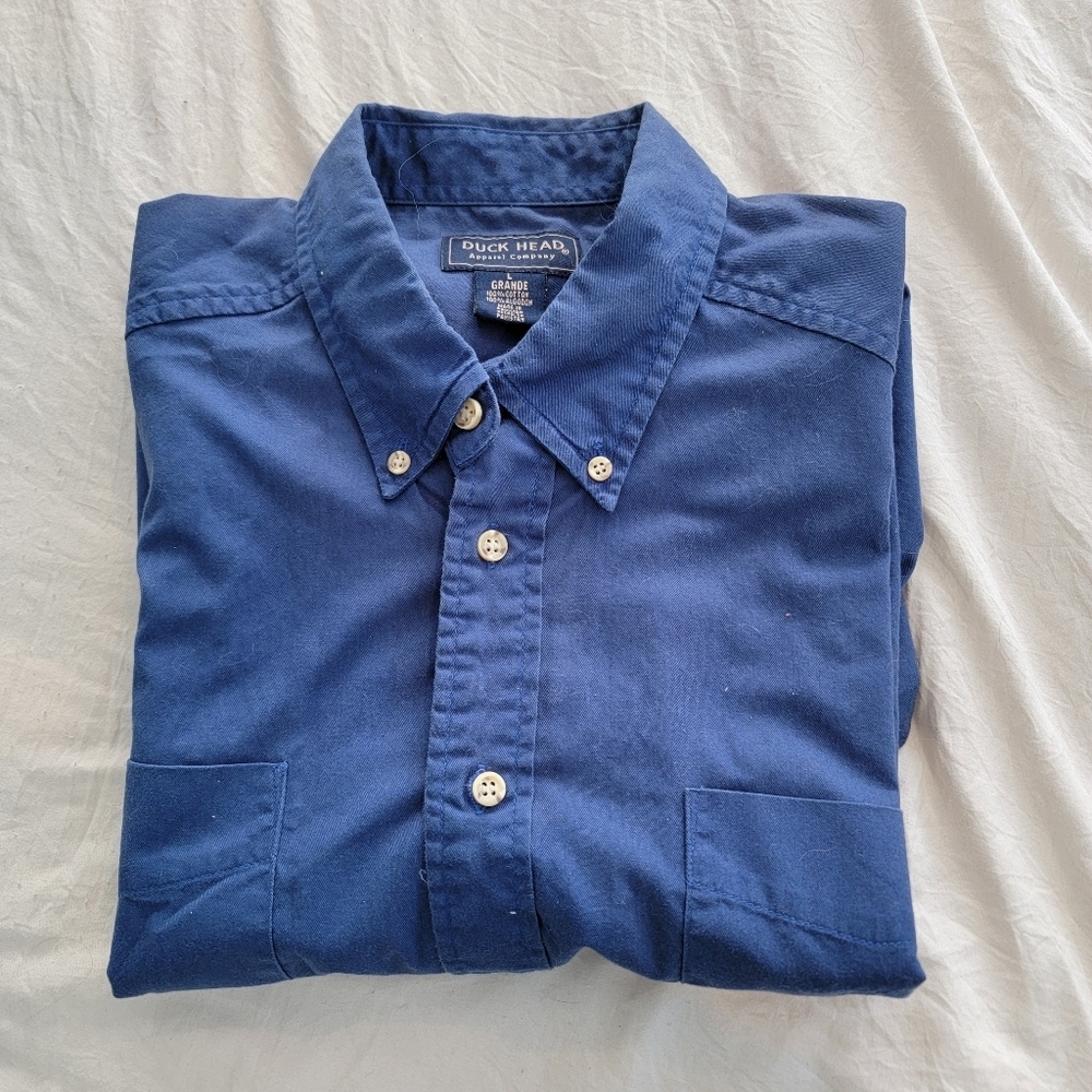 Duck Head Men’s Large Shirt Collared Button Short Sleeve